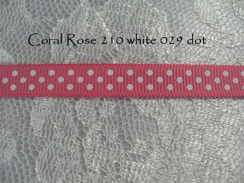 9mm Swiss dots printed grosgrain ribbon 5 metres ALL colours