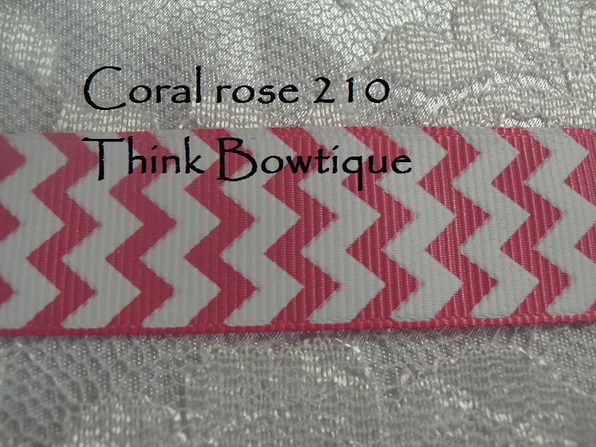 22mm - 7/8 chevron printed grosgrain ribbon 5 metres ALL COLOURS