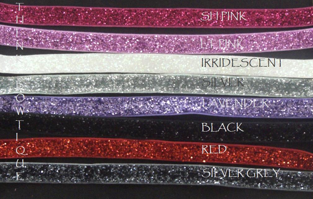 9mm - 3/8" Metallic Velvet Glitter Elastic 5 metres.