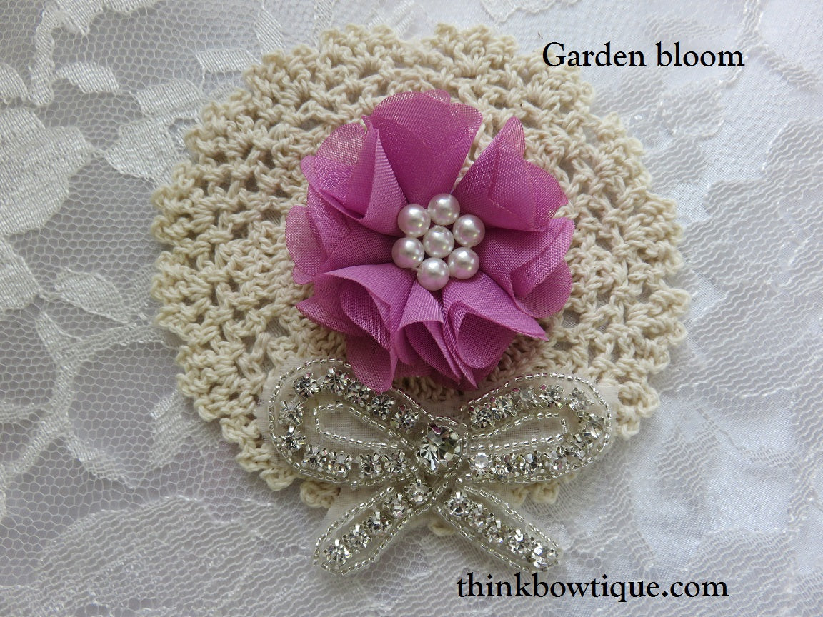 5cm Chiffon pearl flower