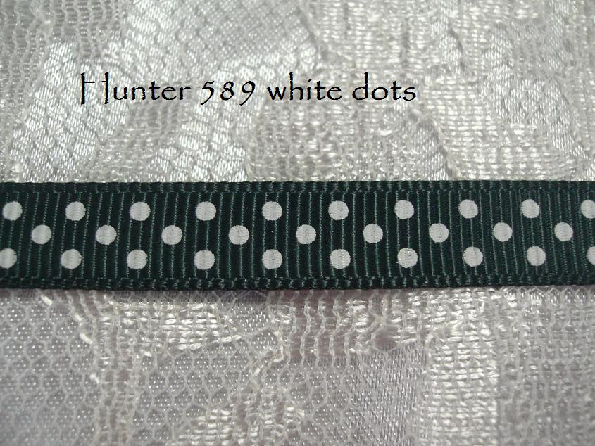 9mm Swiss dots printed grosgrain ribbon 45 metres
