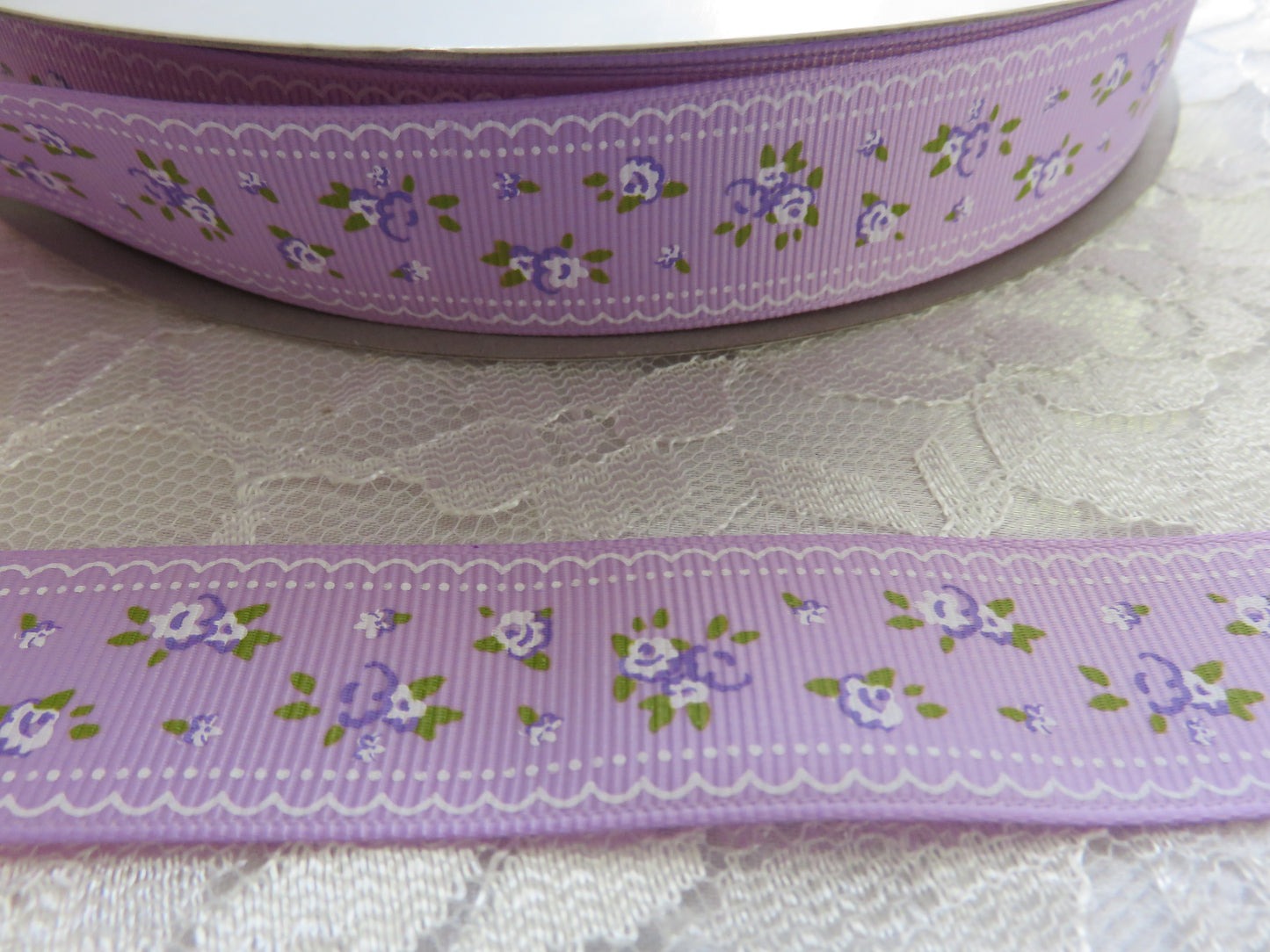 25mm floral printed grosgrain ribbons 5 metres