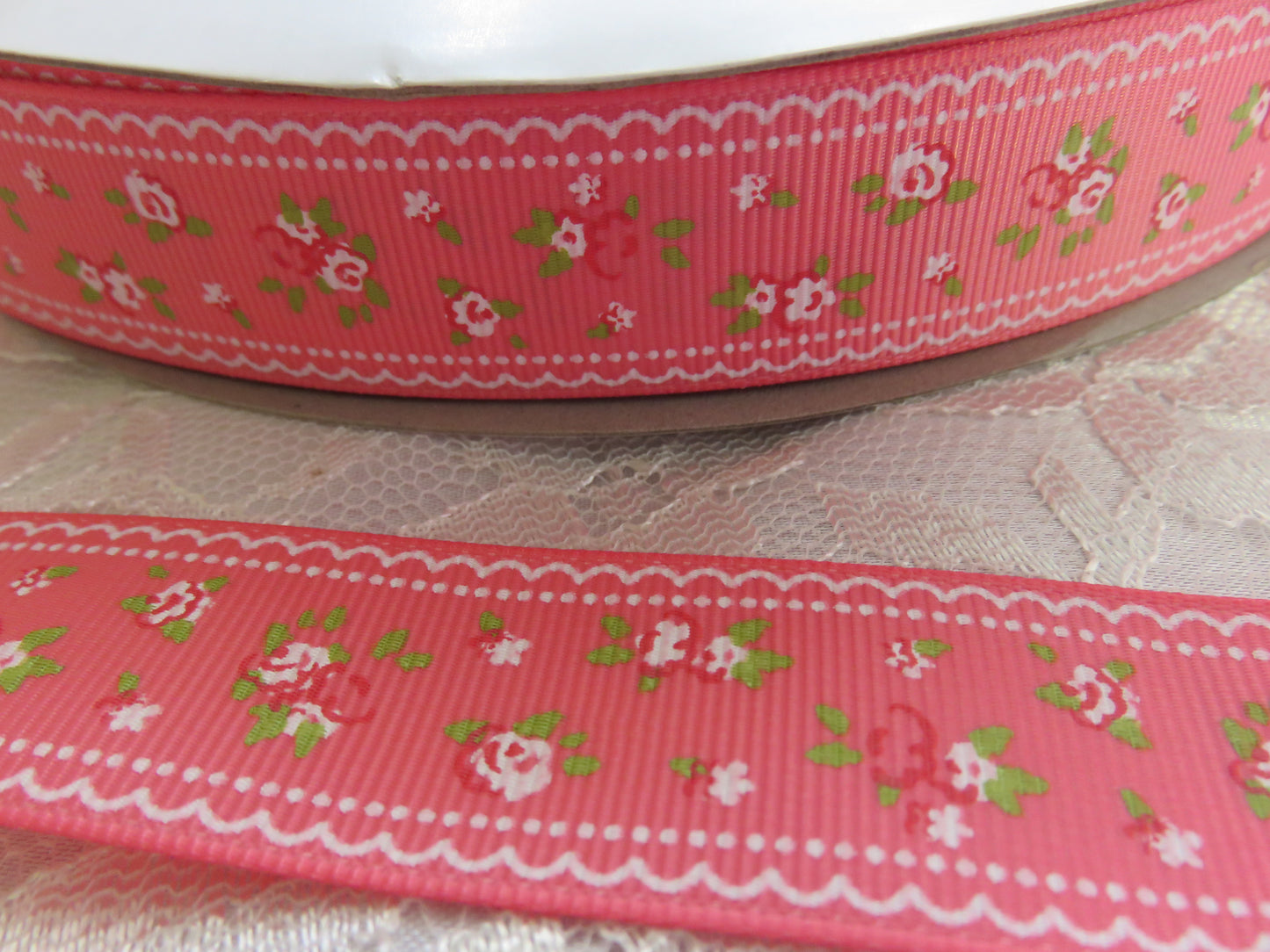 25mm floral printed grosgrain ribbons 5 metres