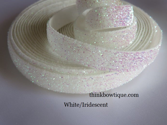 9mm - 3/8" Metallic Velvet Glitter Elastic 5 metres.