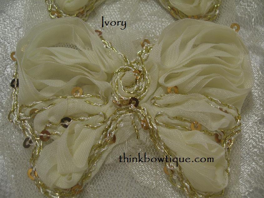 Chiffon fabric sequin butterflys