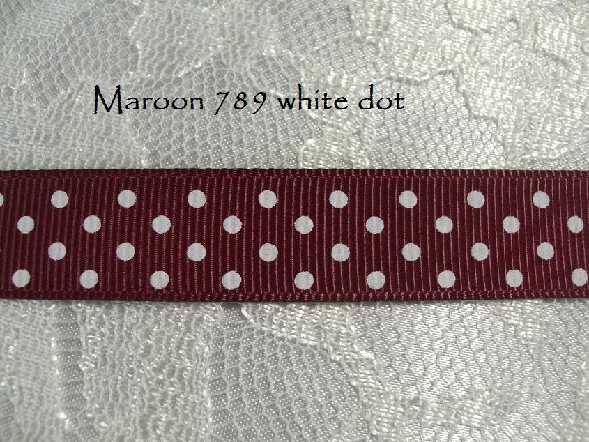 789 Maroon 16mm grosgrain ribbon Australia