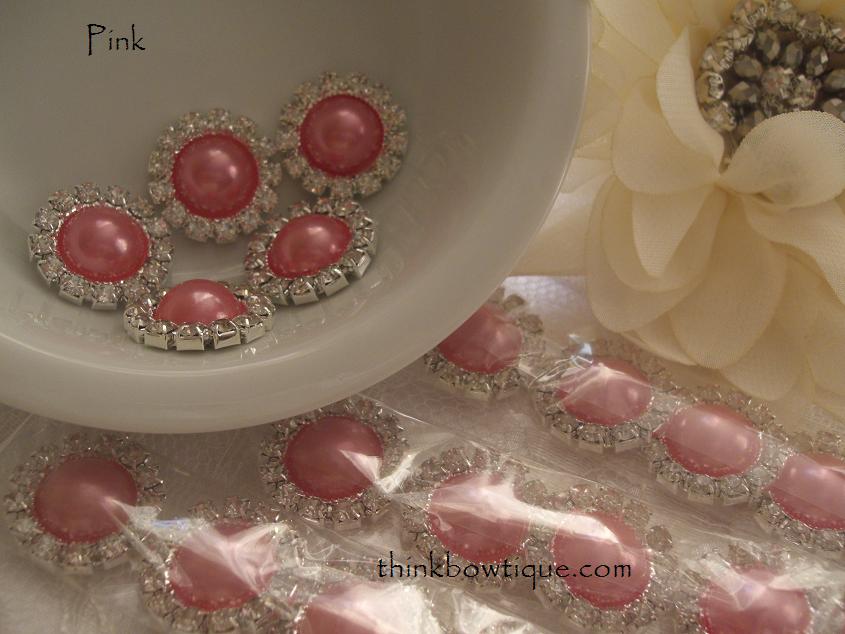 20mm Metal rhinestone and pearl flatback embellishment