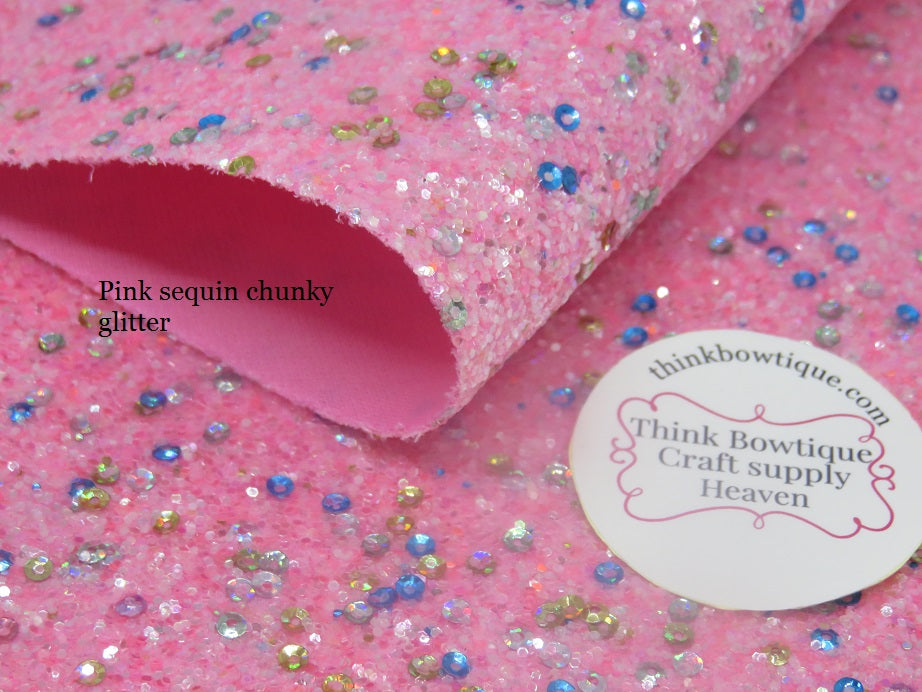 Chunky Glitter faux leatherette sheets