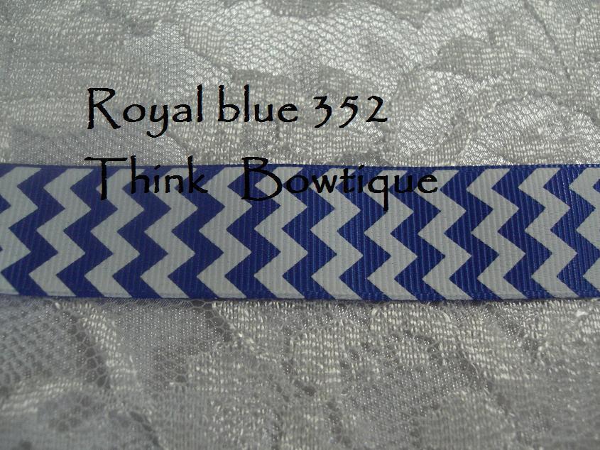 22mm - 7/8 chevron printed grosgrain ribbon 5 metres ALL COLOURS