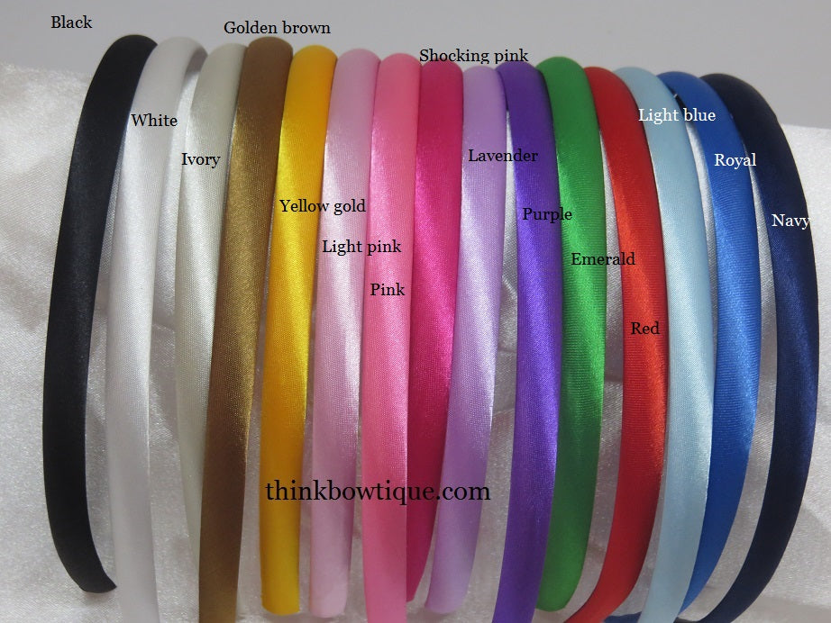 10mm Satin covered headbands