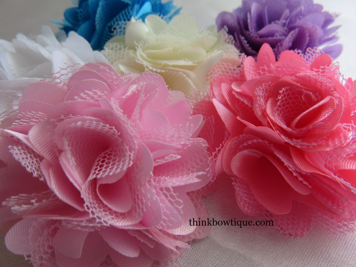 5cm Satin mesh flowers Australia