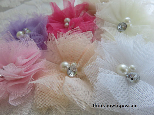 6cm Elizabeth tulle puff flowers Australia