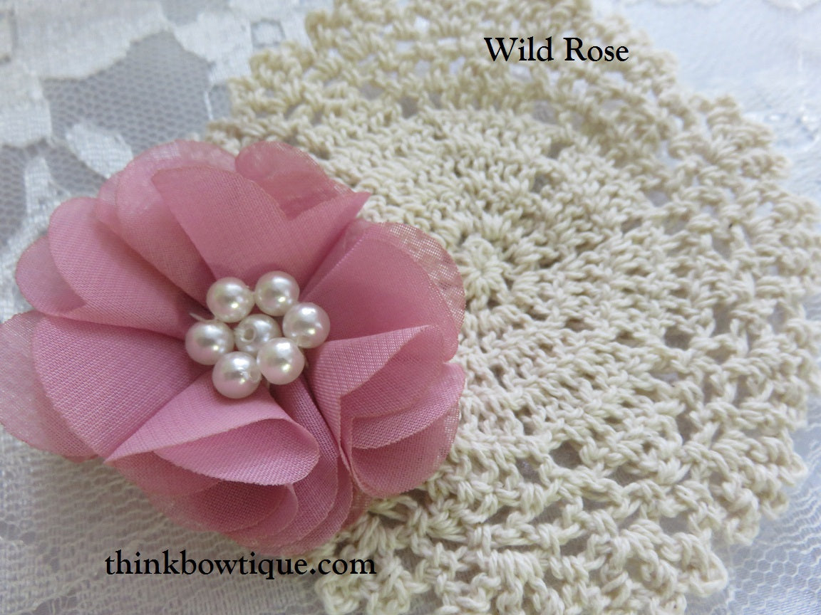 5cm Chiffon pearl flower