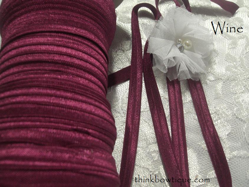 wine 9mm  3/8 FOE (fold over elastic Australia