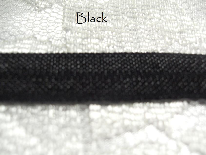 Black 9mm 3/8 FOE (fold over elastic Australia