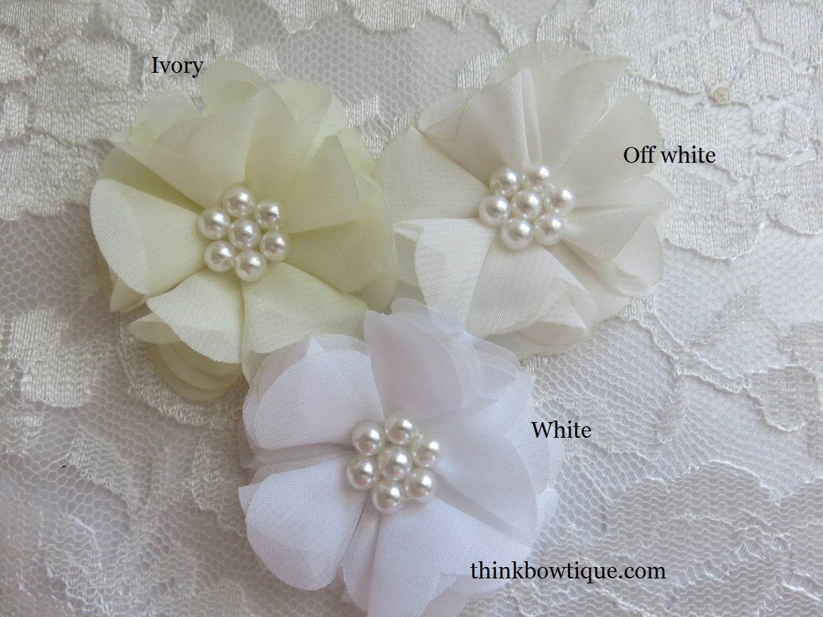 5cm Chiffon pearl flower