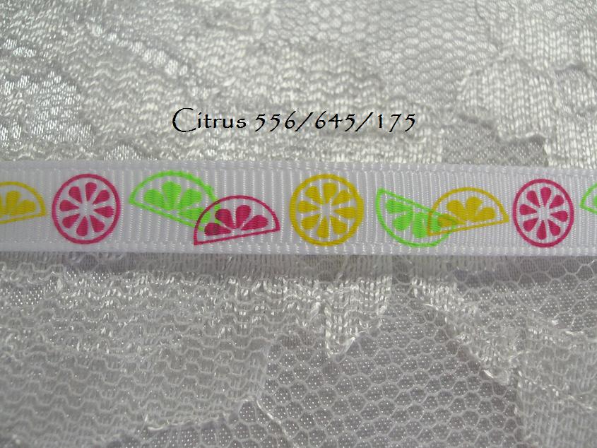 9mm Citrus printed grosgrain ribbon 5 metres