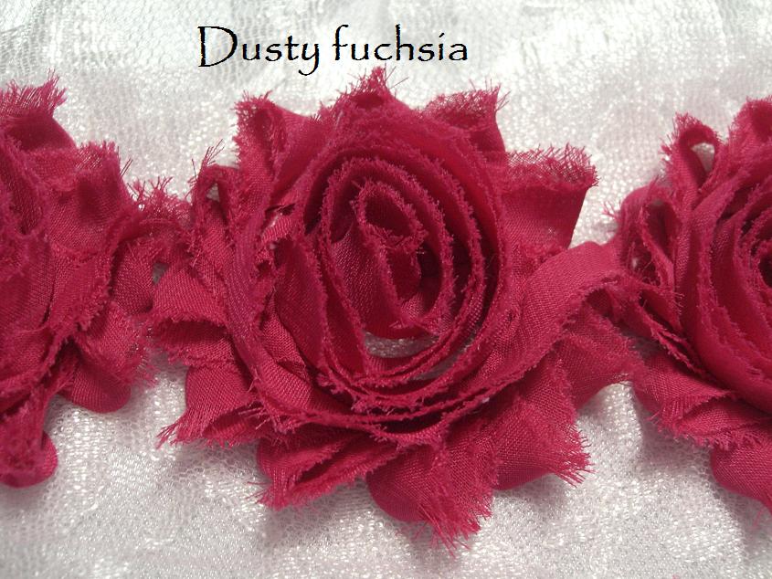 Dusty fuchsia shabby  chiffon flowers Australia
