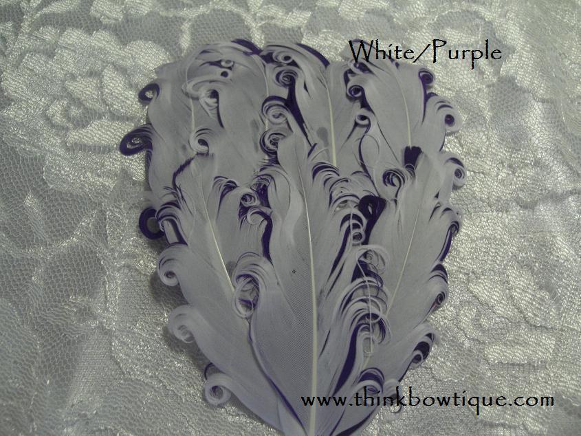 Nagorie curly feather Hackle pads #90 white/purple