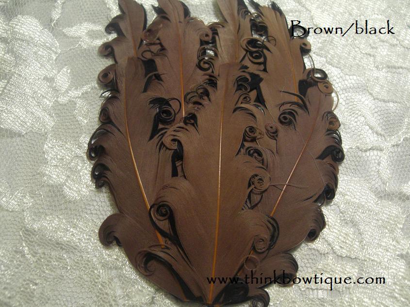 Nagorie curly feather Hackle pads brown/black