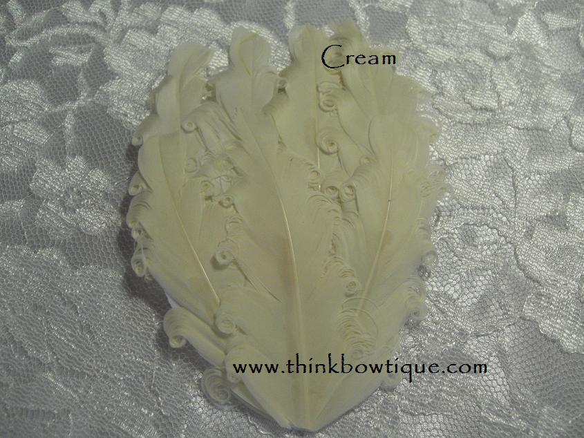 Nagorie curly feather Hackle pads cream
