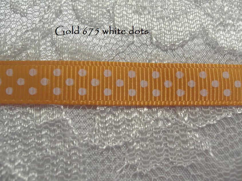 9mm Swiss dots printed grosgrain ribbon 45 metres