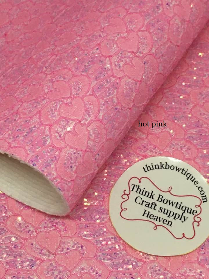 Chunky lace Glitter faux leatherette sheets