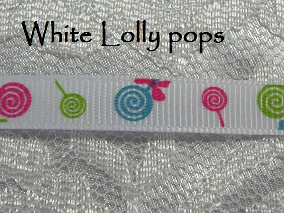 9mm lolly pop printed grosgrain ribbon 5 metres