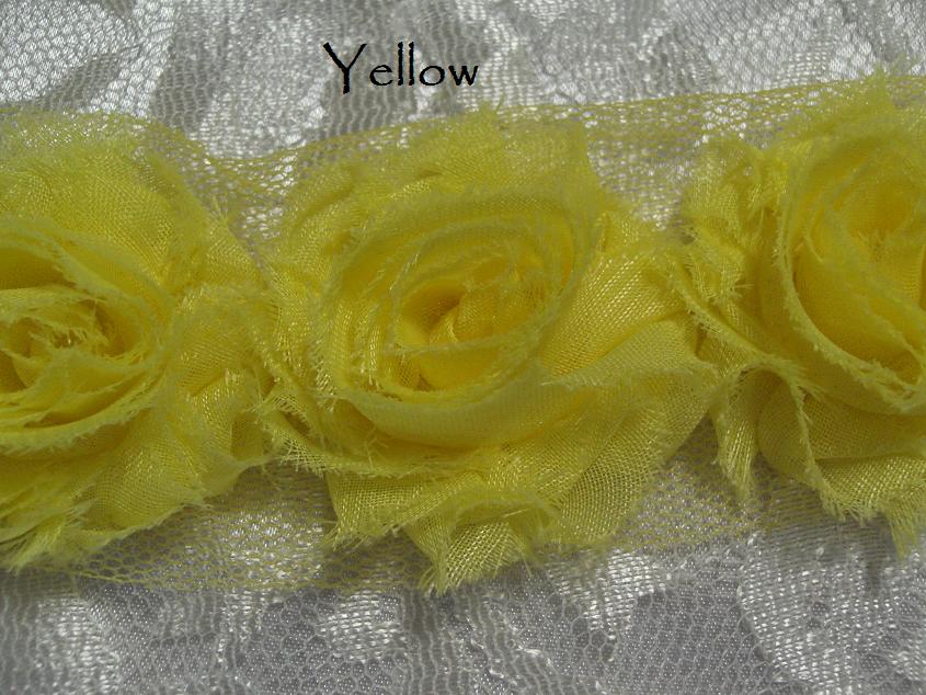 4cm Shabby chiffon flowers