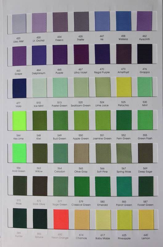 Ribbon Colour charts Australia