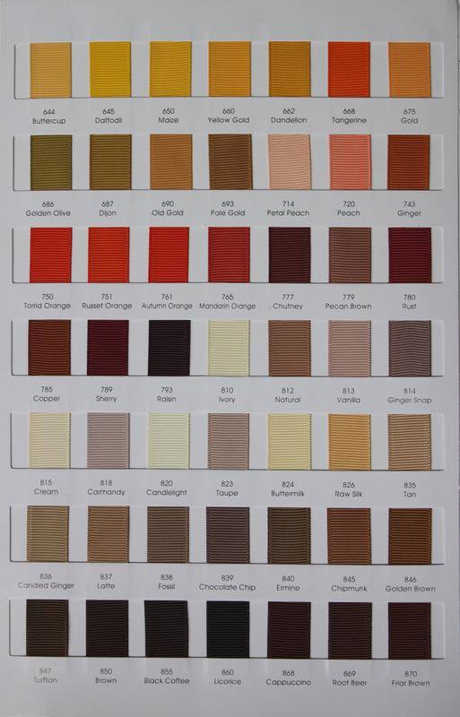 Ribbon Colour charts Australia