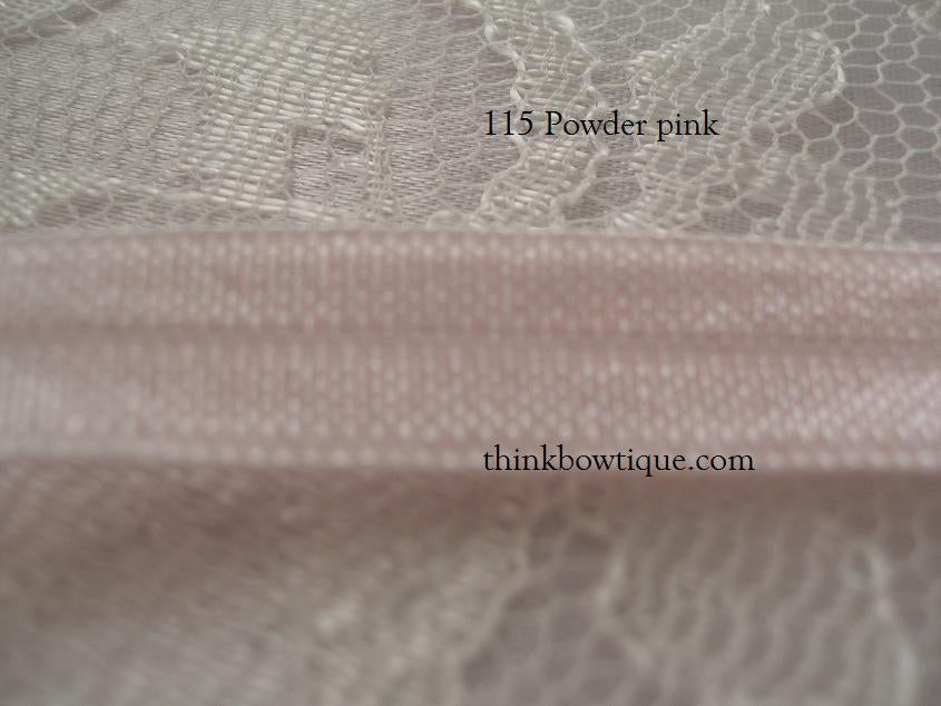 Powder pink 9mm 3/8 FOE (fold over elastic Australia