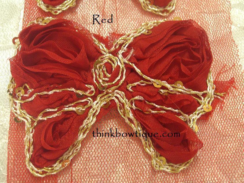 Chiffon fabric sequin butterflys