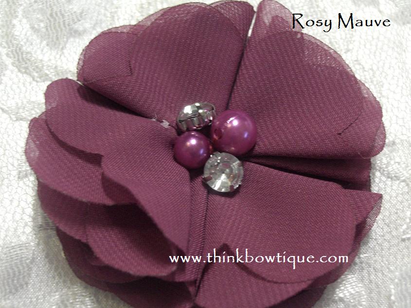 Tiffany chiffon rhinestone and pearl flower