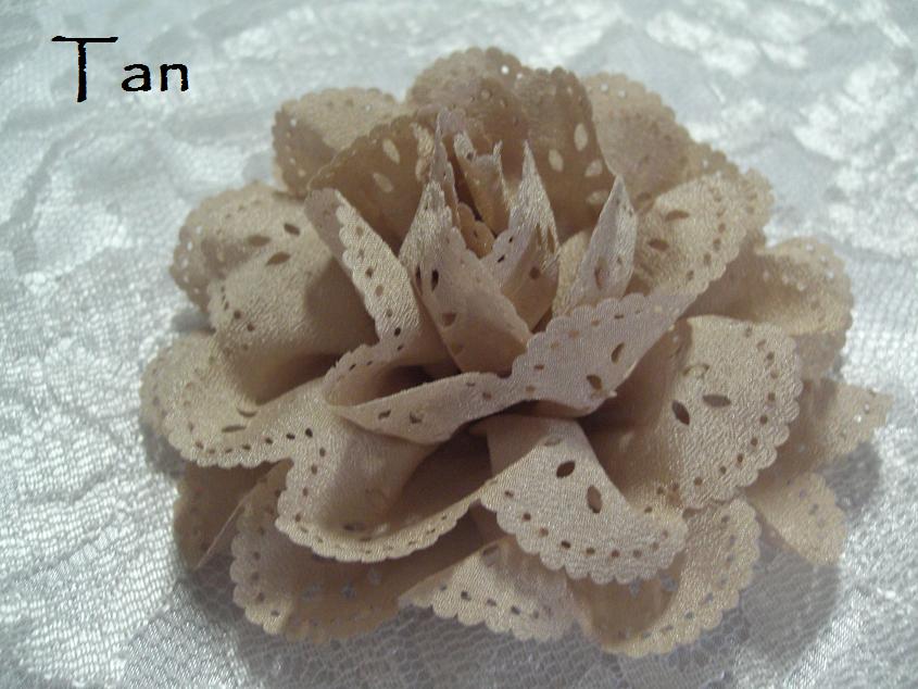 Tan 9cm lace flower Australia