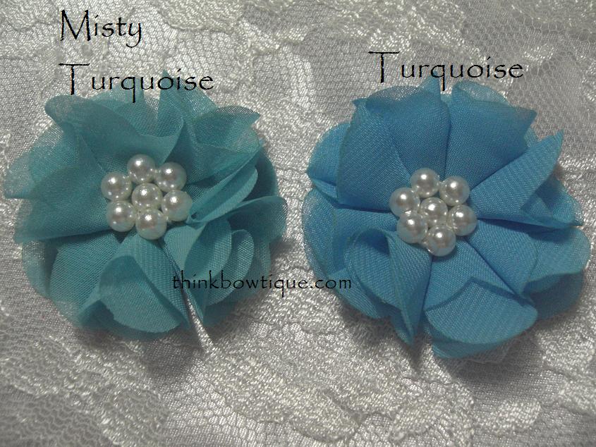 5cm Chiffon pearl flower