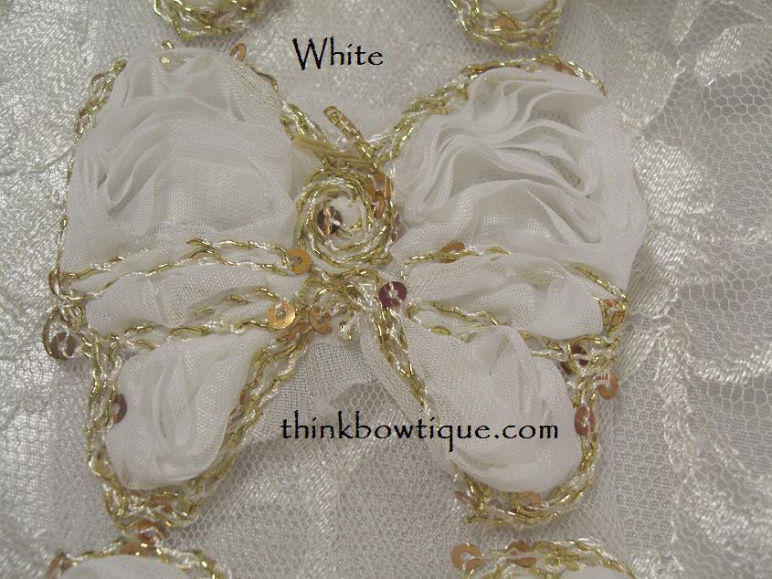 Chiffon fabric sequin butterflys