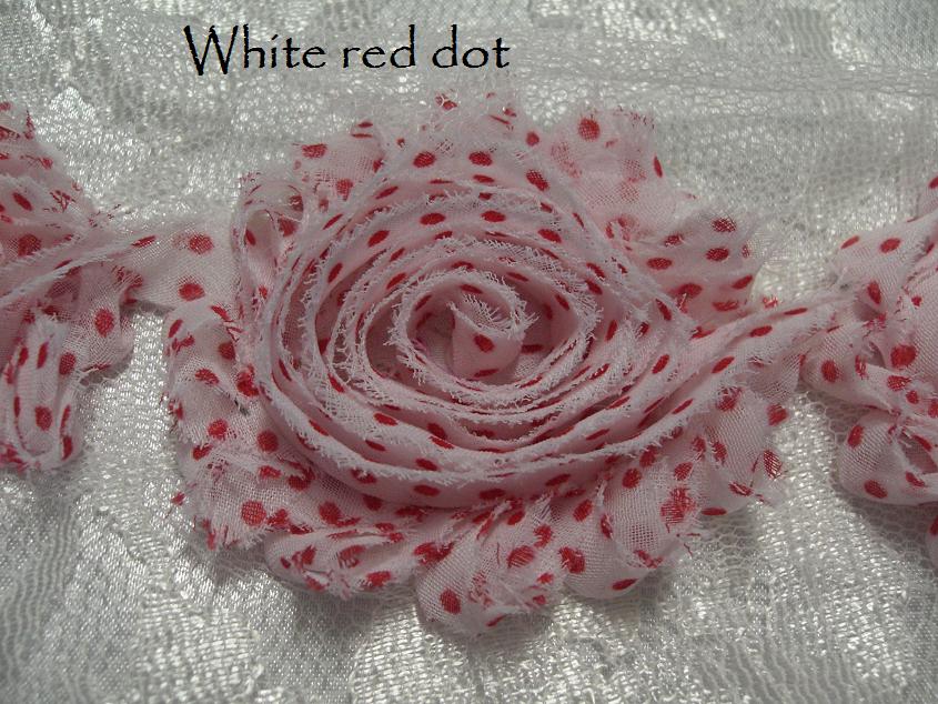 White red dots shabby  chiffon flowers Australia