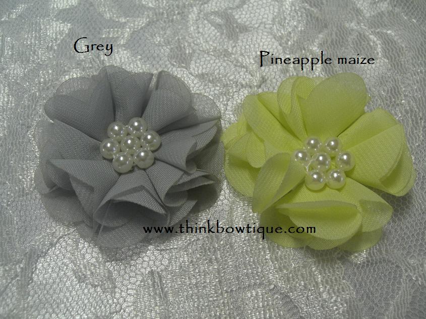 5cm Chiffon pearl flower