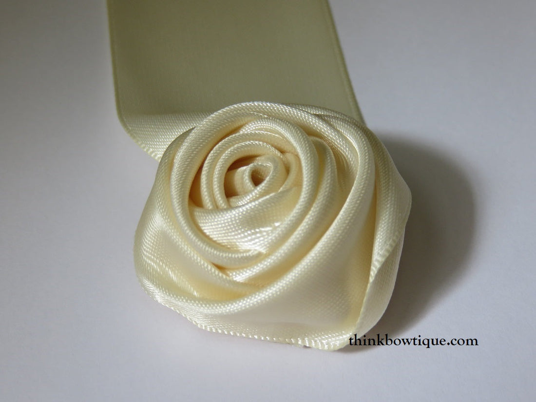 Make a satin ribbon rolled rosette