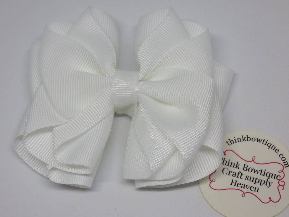 white grosgrain ribbon bow