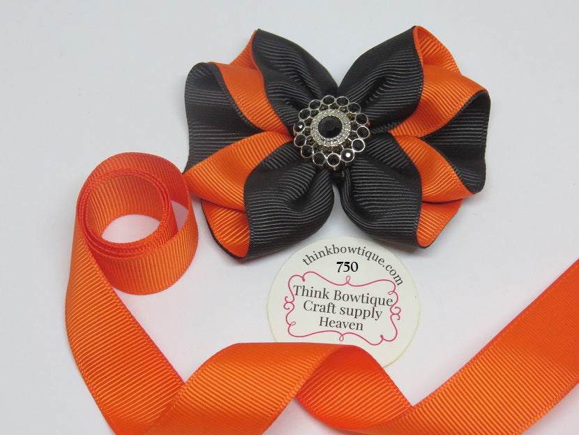 Make a ribbon bow with torrid orange grosgrain ribbon