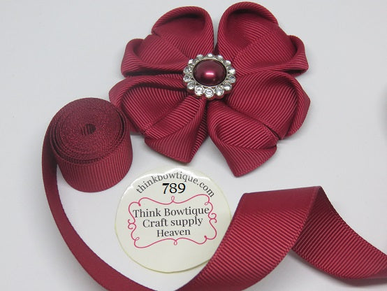 789 Ribbon 789 Maroon - sherry Grosgrain ribbon Australia – Think Bowtique