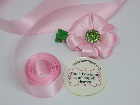 123 Pearl Pink Double sided satin ribbon