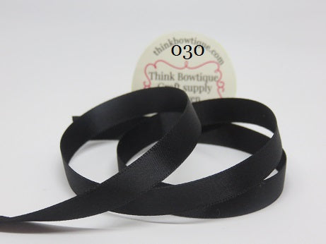 030 Black double sided satin ribbon Australia