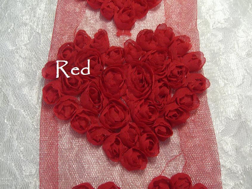 11cm x 10cm Rose mesh HEARTS