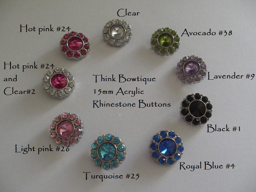 Animation Rhinestone Buttons 15mm Acrylic rhinestone button – Think Bowtique