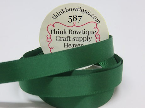 587 Forest green Double sided satin ribbon Australia