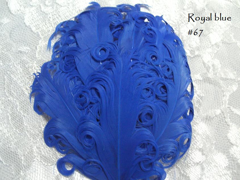 Nagorie curly feather Hackle pads #67 royal blue