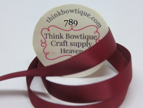789 Ribbon 789 Maroon Double sided satin ribbon Australia – Think Bowtique